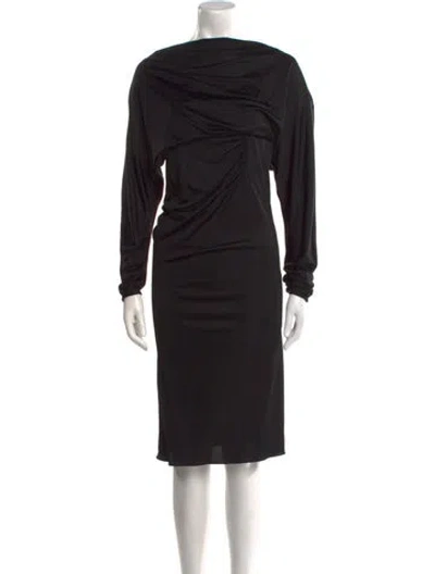 Pre-owned Khaite Bateau Neckline Long Dress In Black