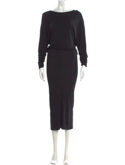 Pre-owned Khaite Bateau Neckline Long Dress In Black