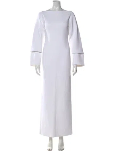 Pre-owned Khaite Bateau Neckline Long Dress In Neutral