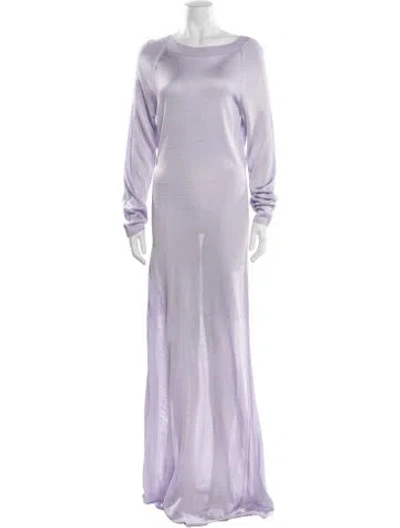 Pre-owned Khaite Bateau Neckline Long Dress In Purple