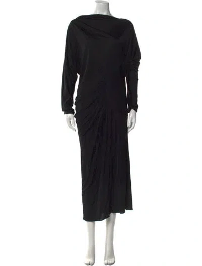Pre-owned Khaite Bateau Neckline Long Dress W/ Tags In Black
