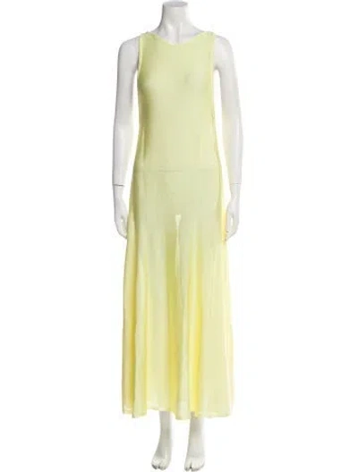 Pre-owned Khaite Bateau Neckline Long Dress W/ Tags In Yellow