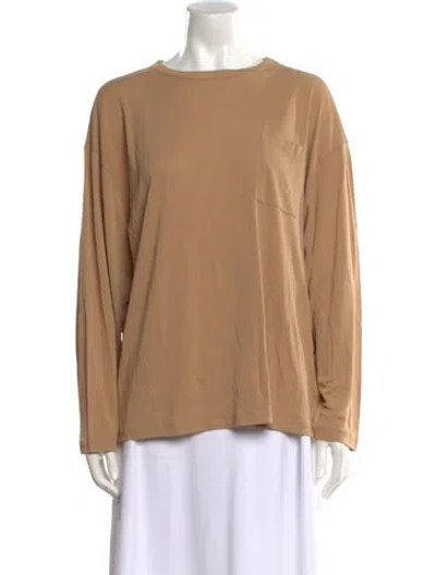 Pre-owned Khaite Bateau Neckline Long Sleeve Blouse In Neutral