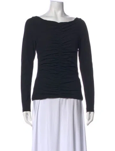 Pre-owned Khaite Bateau Neckline Long Sleeve Top In Black