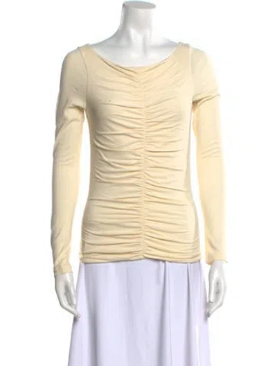 Pre-owned Khaite Bateau Neckline Long Sleeve Top In Neutral