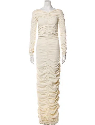 Pre-owned Khaite Bateau Neckline Midi Length Dress In Neutral