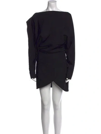 Pre-owned Khaite Bateau Neckline Mini Dress In Black