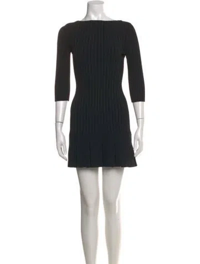 Pre-owned Khaite Bateau Neckline Mini Dress In Black
