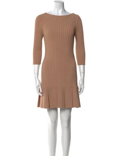 Pre-owned Khaite Bateau Neckline Mini Dress In Neutral