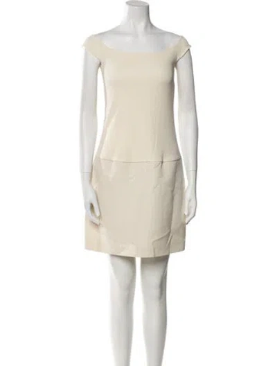 Pre-owned Khaite Bateau Neckline Mini Dress In Neutral
