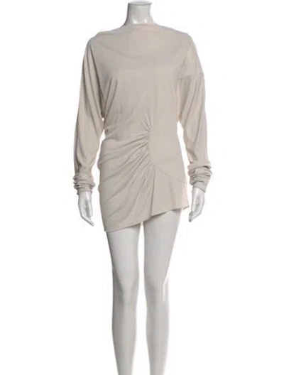 Pre-owned Khaite Bateau Neckline Mini Dress In Neutral