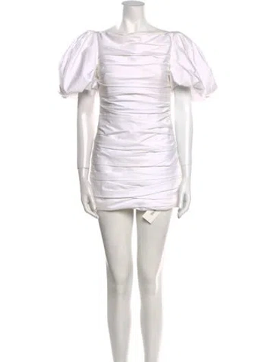 Pre-owned Khaite Bateau Neckline Mini Dress In White