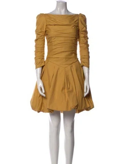 Pre-owned Khaite Bateau Neckline Mini Dress In Yellow