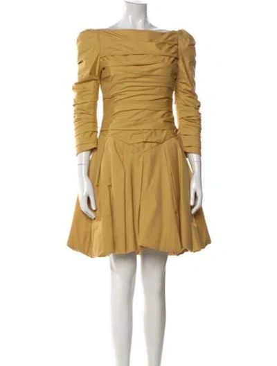 Pre-owned Khaite Bateau Neckline Mini Dress In Yellow