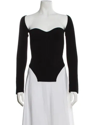 Pre-owned Khaite Bateau Neckline Sweater In Black