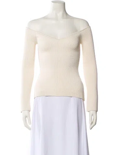 Pre-owned Khaite Bateau Neckline Sweater In Neutral