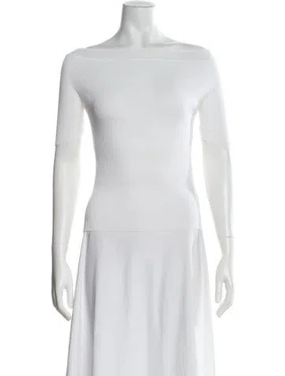 Pre-owned Khaite Bateau Neckline Sweater W/ Tags In White