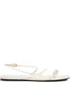Khaite Bead-embellished Loop Flat Sandals In White