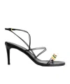 Khaite Beaded High Heel Sandals In Black