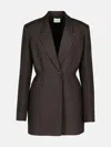 Khaite 'beckett' Brown Viscose Blend Coat In Brown