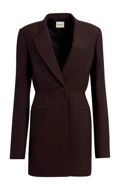Khaite Beckett Long Suiting Blazer In Brown
