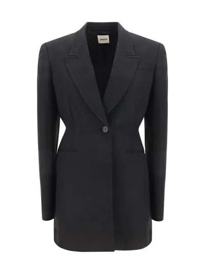 Khaite Beckett Woven Blazer Black In Schwarz