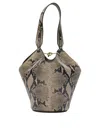 Khaite Small Lotus Python Print Leather Shoulder Bag In Pattern