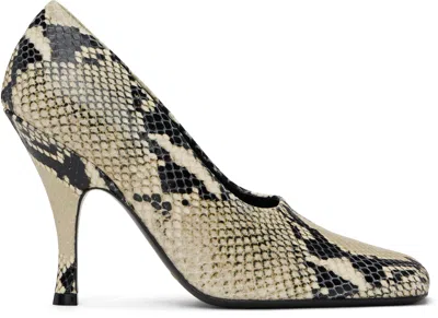 Khaite Beige & Black Eva 100 Heels In 121 Natural