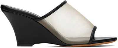 Khaite Beige & Black 'the Marion' Wedge Sandals In Neutral