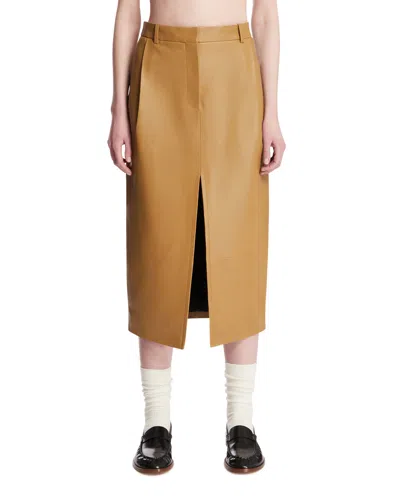 Khaite Beige Anden Leather Skirt