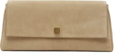 Khaite Audrey Velvet Clutch Bag In Beige