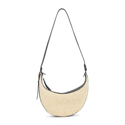 Khaite Beige Augustina Small Raffia Shoulder Bag