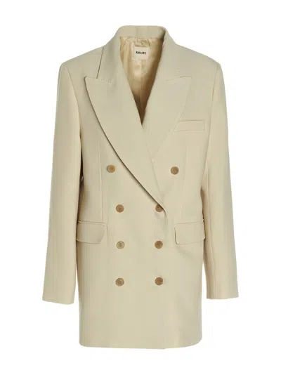 Khaite Beige Balton Blazer Jacket In Custard