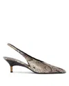 Khaite Beige Bella Low Python-print Pumps