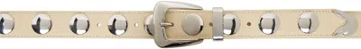 Khaite Beige Benny Studs Belt In 445 Dark Ivory