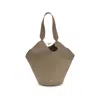 Khaite Beige Calf Leather Bos Taurus Shoulder Bag In Brown