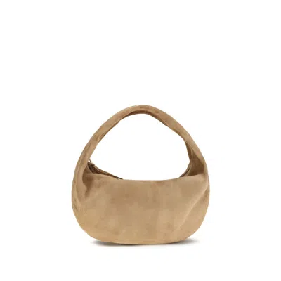 Khaite Beige Calf Leather Bos Taurus Shoulder Bag In Brown