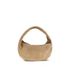 Khaite Medium Olivia Hobo Bag Wheat Suede In Sand