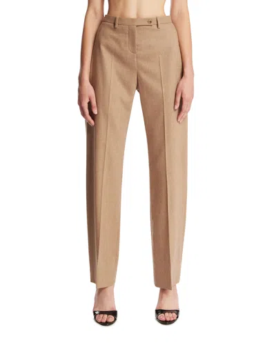 Khaite Beige Hunter Wool Trousers In Beige Beige   #ddbb8c