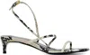Khaite Loop Snake-effect Leather Sandals In 121 Natural