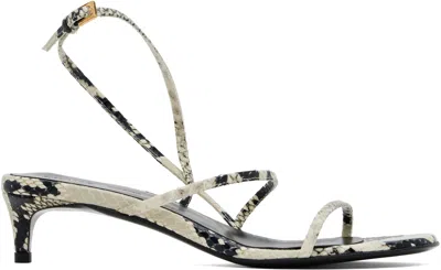 KHAITE BEIGE LOOP KITTEN HEELED SANDALS