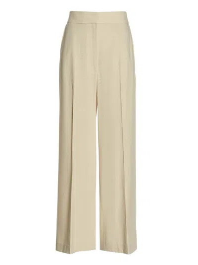 Khaite Beige Loose Flat Front Pant In White