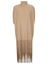 Khaite Olson Fringed Maxi Dress In Neutrals