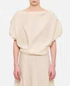 Khaite Niles Cap-sleeve Crop Silk Top In Neutral