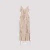 KHAITE BEIGE PIM SILK DRESS