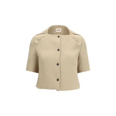 Khaite Beige Polyester Women's Coat In Brown