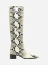 Khaite Andee Snake-effect Leather Knee Boots