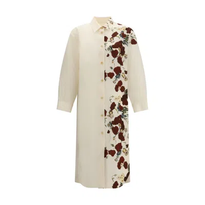Khaite Beige Silk Casual Women's Dress In Multi