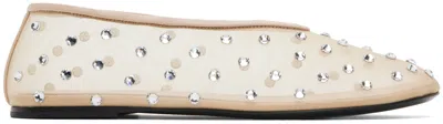 Khaite Marcy Crystal-embellished Mesh Flats In Nude