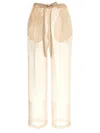 Khaite Trenton Pleated Silk-organza Tapered Pants In Beige